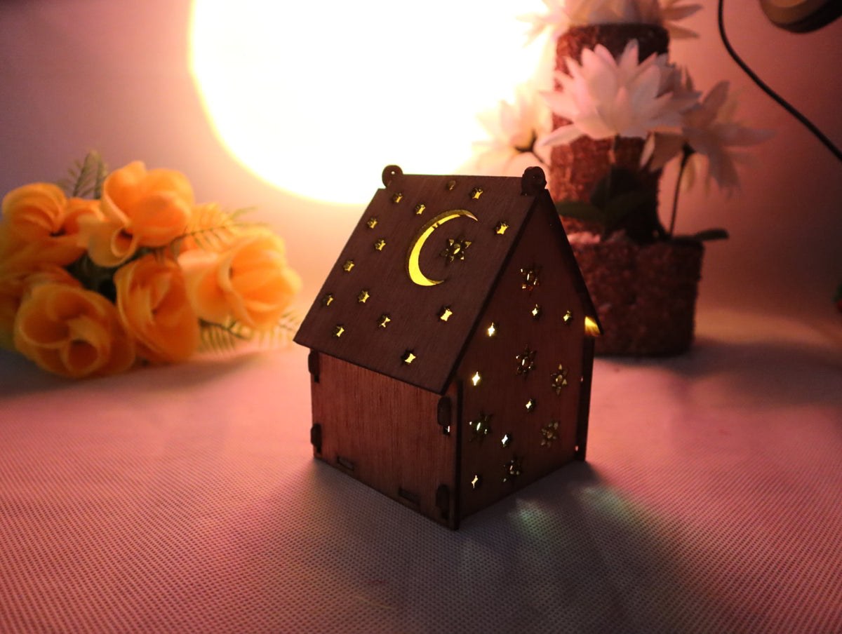 DIY Wooden Birdhouse with Moon & Star Cutouts | Garden Decor
