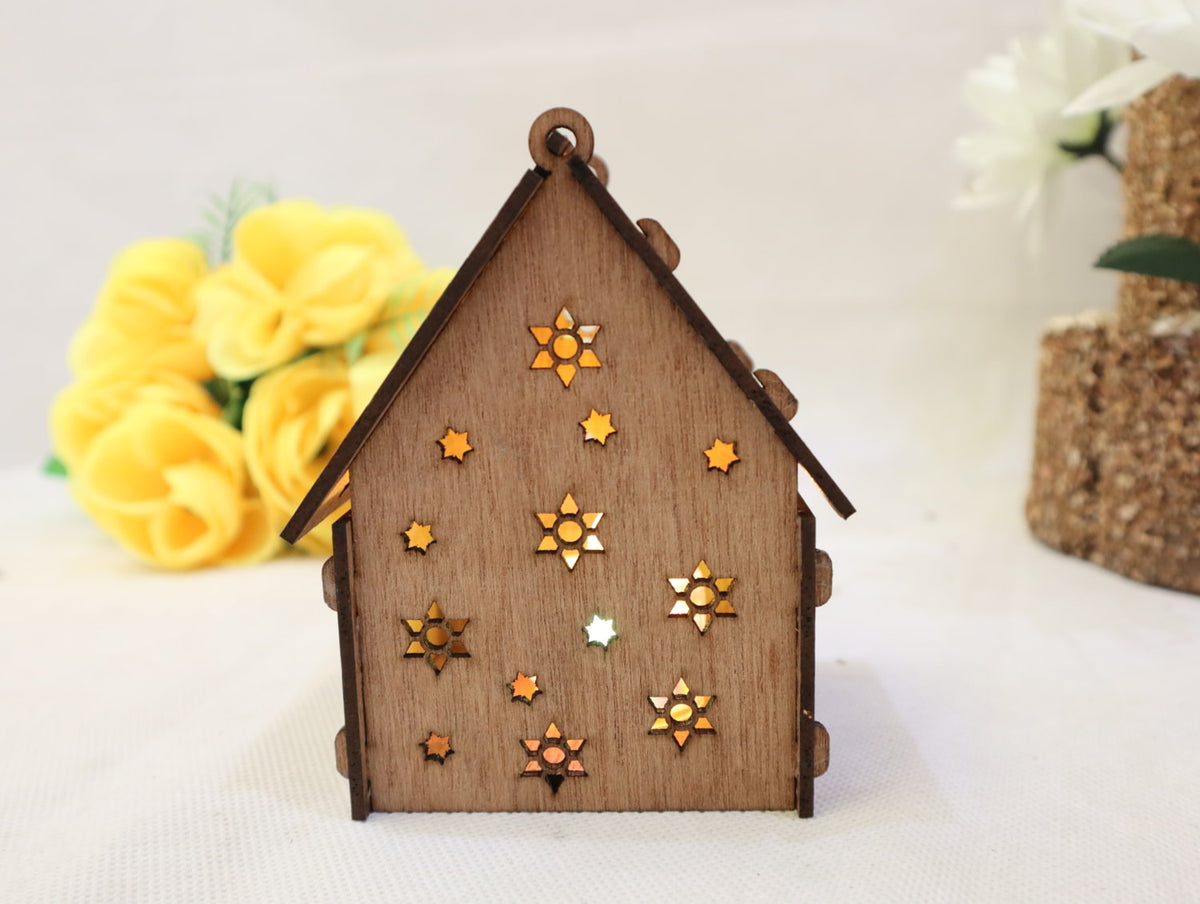 DIY Wooden Birdhouse with Moon & Star Cutouts | Garden Decor