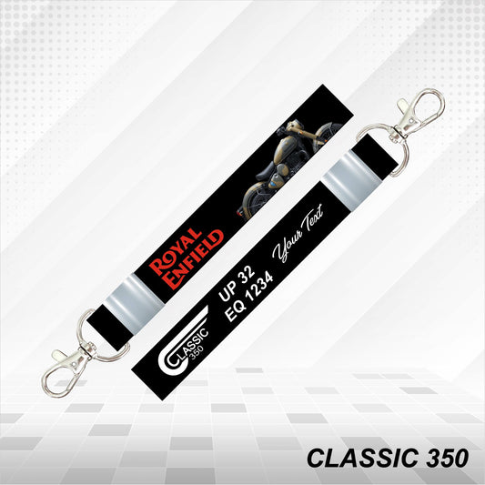 Classic 350 - 2024 - Personalized Royal Enfield Keychain - Wood, Acrylic, Metal Printed