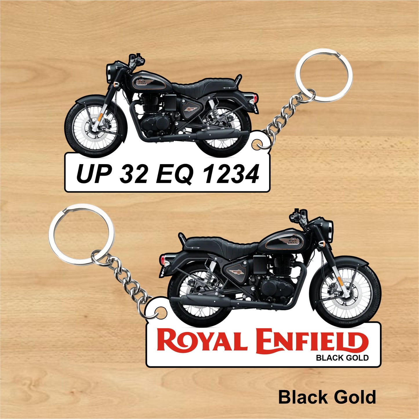 Bullet 350 - Personalized Royal Enfield Two-Sided Sublimation Keychain