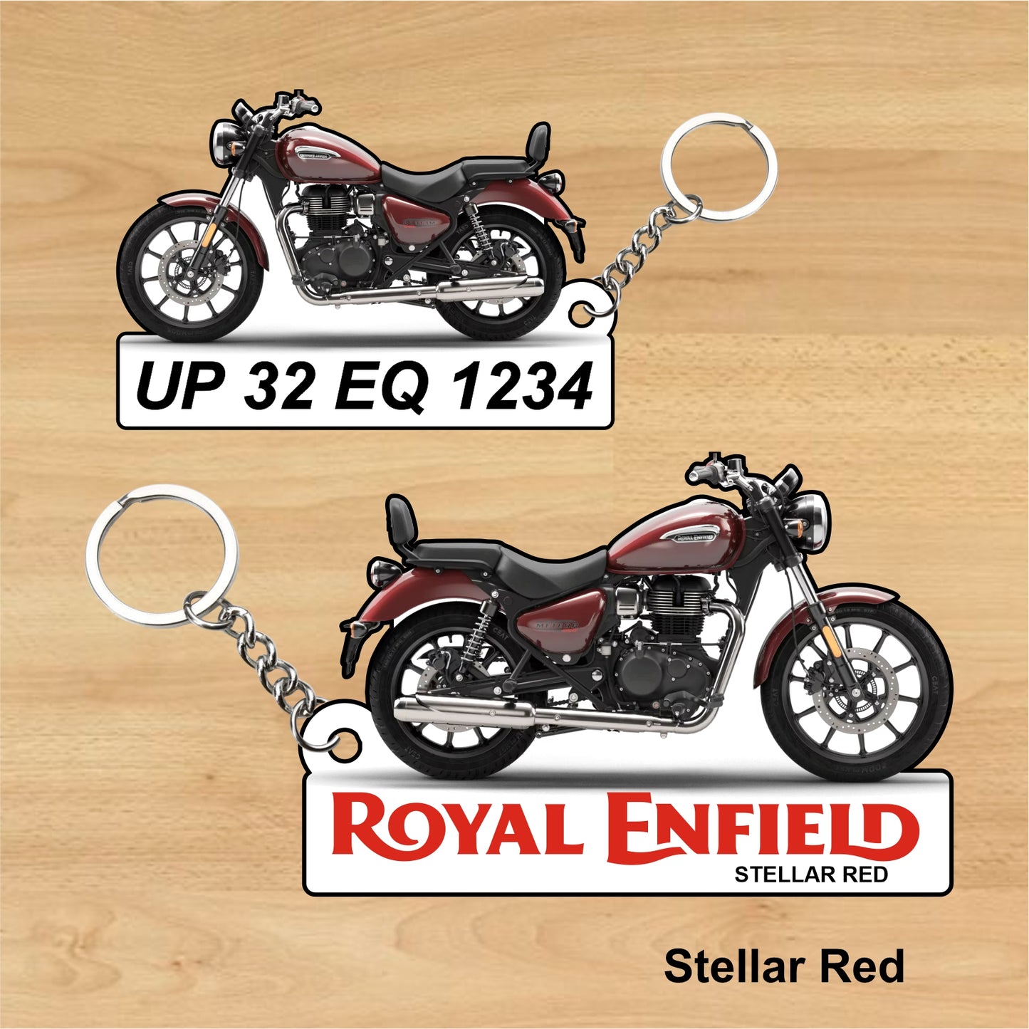 Meteor 350 - Personalized Royal Enfield Two-Sided Sublimation Keychain