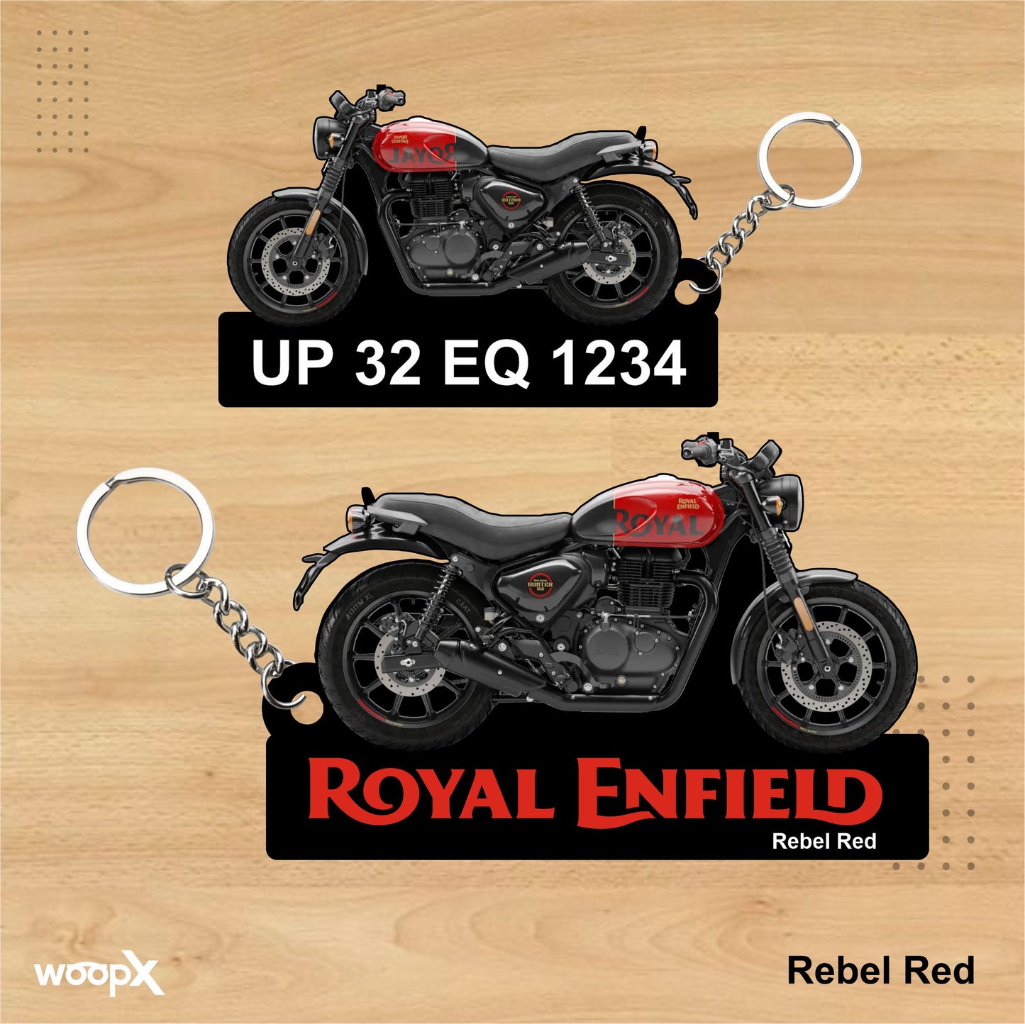 Hunter 350 - Personalized Royal Enfield Two-Sided Sublimation Keychain