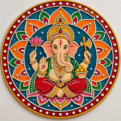Ganesha Mandala Engraved MDF Wall Art - DIY - Pre-Marked MDF