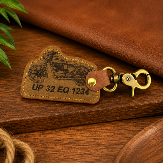 Custom Vegan Leather Keychain with Laser Engraving