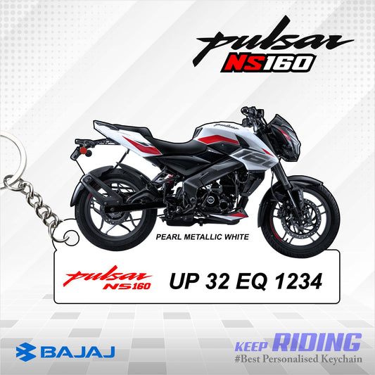 Pulsar NS 160 - Personalized Bajaj Keychain - Wood, Acrylic, Metal Printed