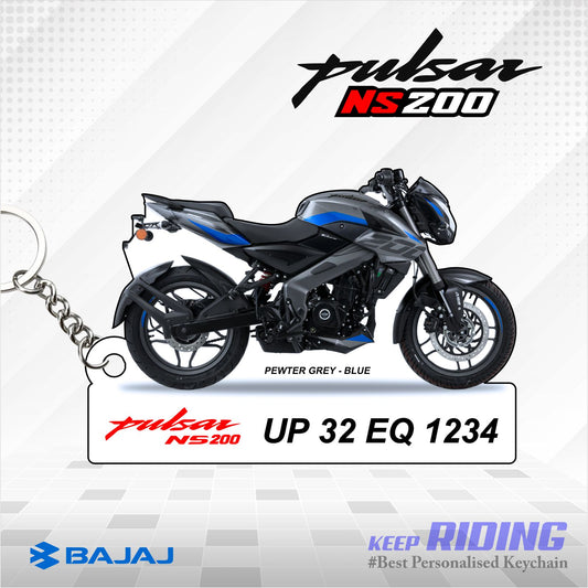 Pulsar NS 200 - Personalized Bajaj Keychain - Wood, Acrylic, Metal Printed