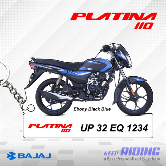Platina 110 - Personalized Bajaj Keychain - Wood, Acrylic, Metal Printed