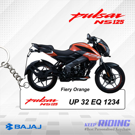 Pulsar NS 125 - Personalized Bajaj Keychain - Wood, Acrylic, Metal Printed