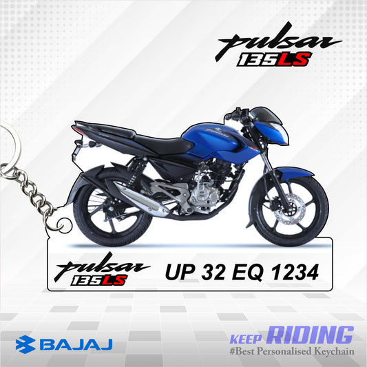 Pulsar 135 LS - Personalized Bajaj Keychain - Wood, Acrylic, Metal Printed