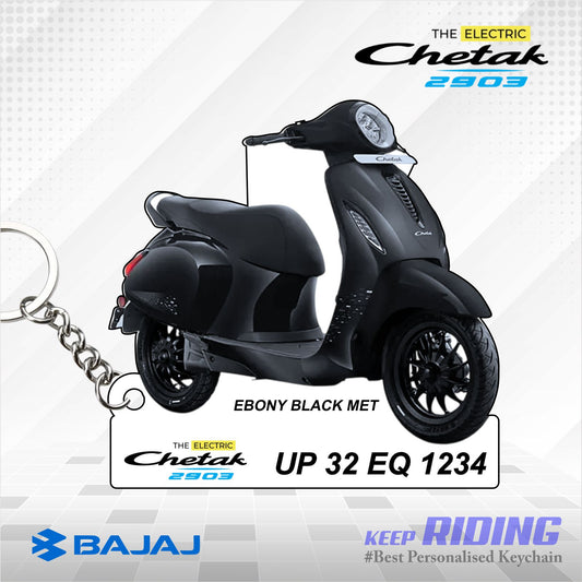 CHETAK 2903 - Personalized Bajaj Scooter Keychain - Wood, Acrylic, Metal Printed