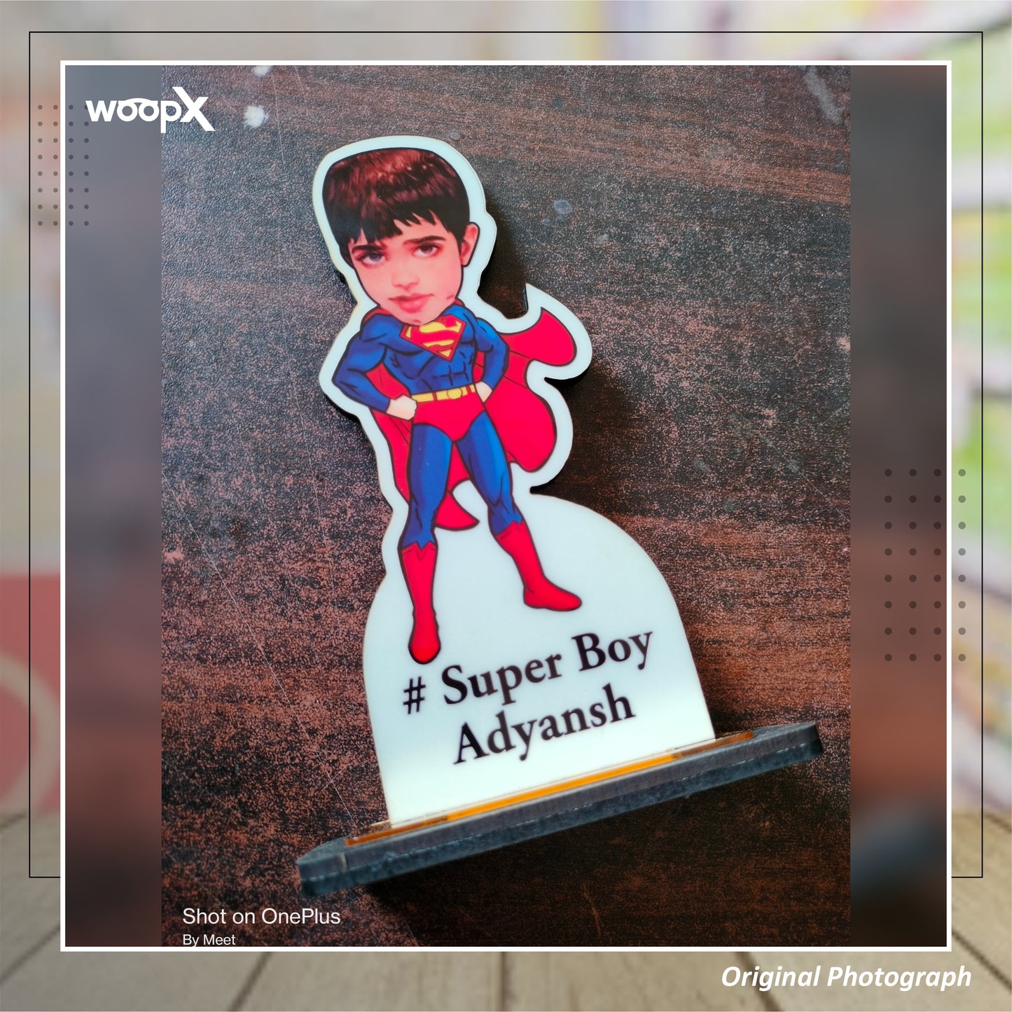 Custom Super Boy Caricature - Personalized Sublimation MDF Artwork | 15cm x 7cm