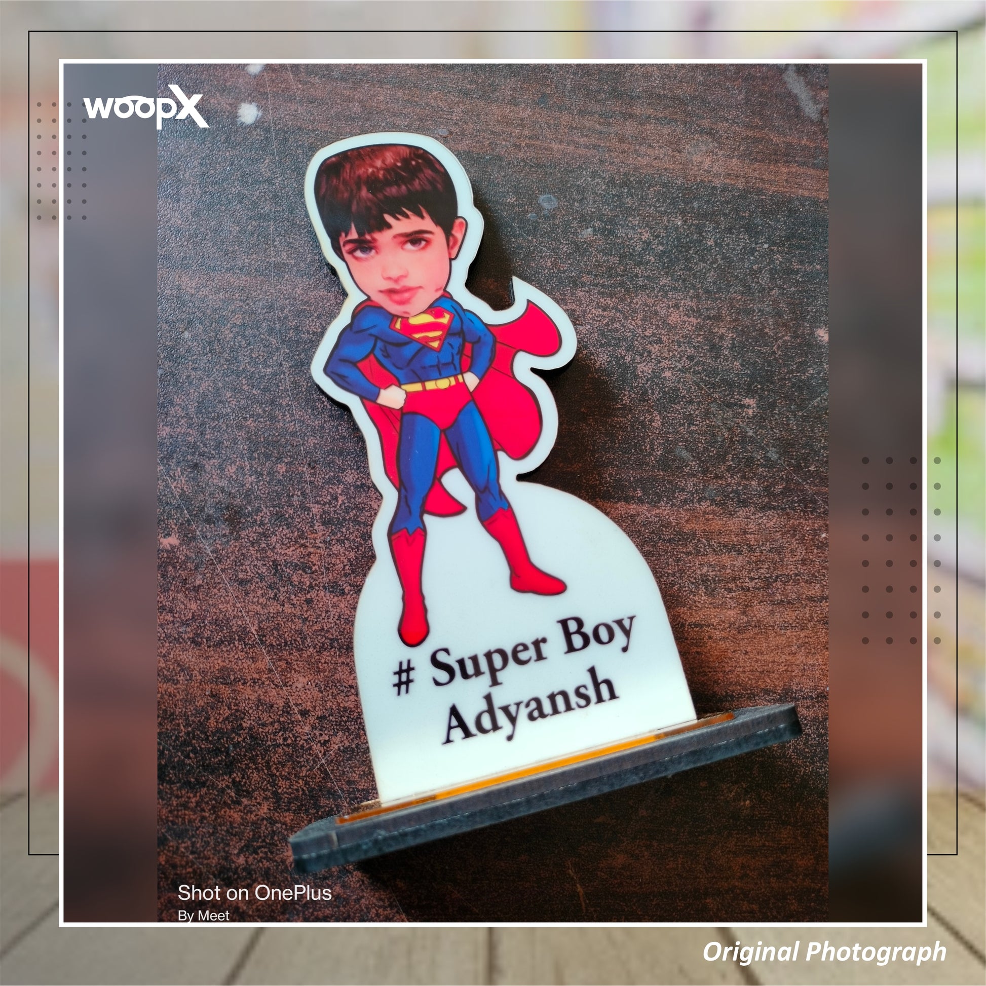 Custom Super Boy Caricature - Personalized Sublimation MDF Artwork | 15cm x 7cm