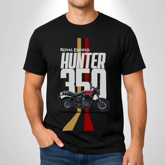 Hunter 350 - Rebel Red | Cotton Bio Wash - Graphic Printed T-shirt