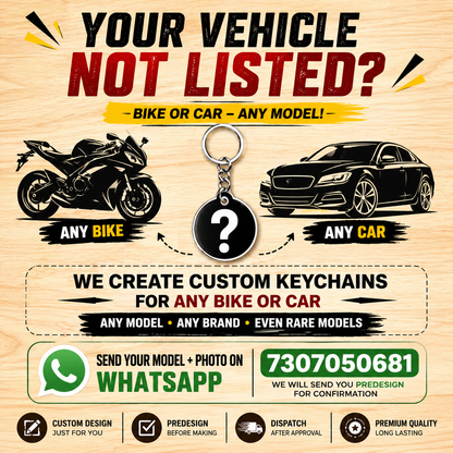 Custom Keychain - Bike, Car,Auto, Truck, Pickup, Tractor or Any Vehicle – Personalized Any Model Keychain India | Woopx