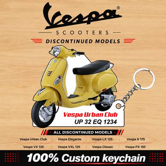 Vespa Scooters - All Discontinued Models - Personalized Vespa Printed Keychain