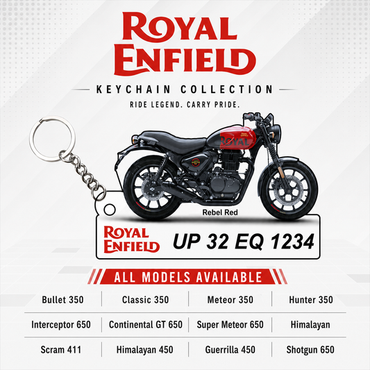 Royal Enfield Bikes - All Models - Personalized Royal Enfield Printed Keychain