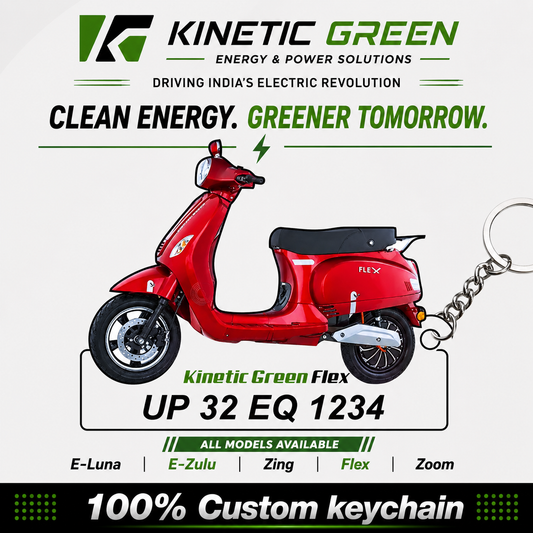 Kinetic Green Bikes - All Models - Personalized Kinetic Green Printed Keychain