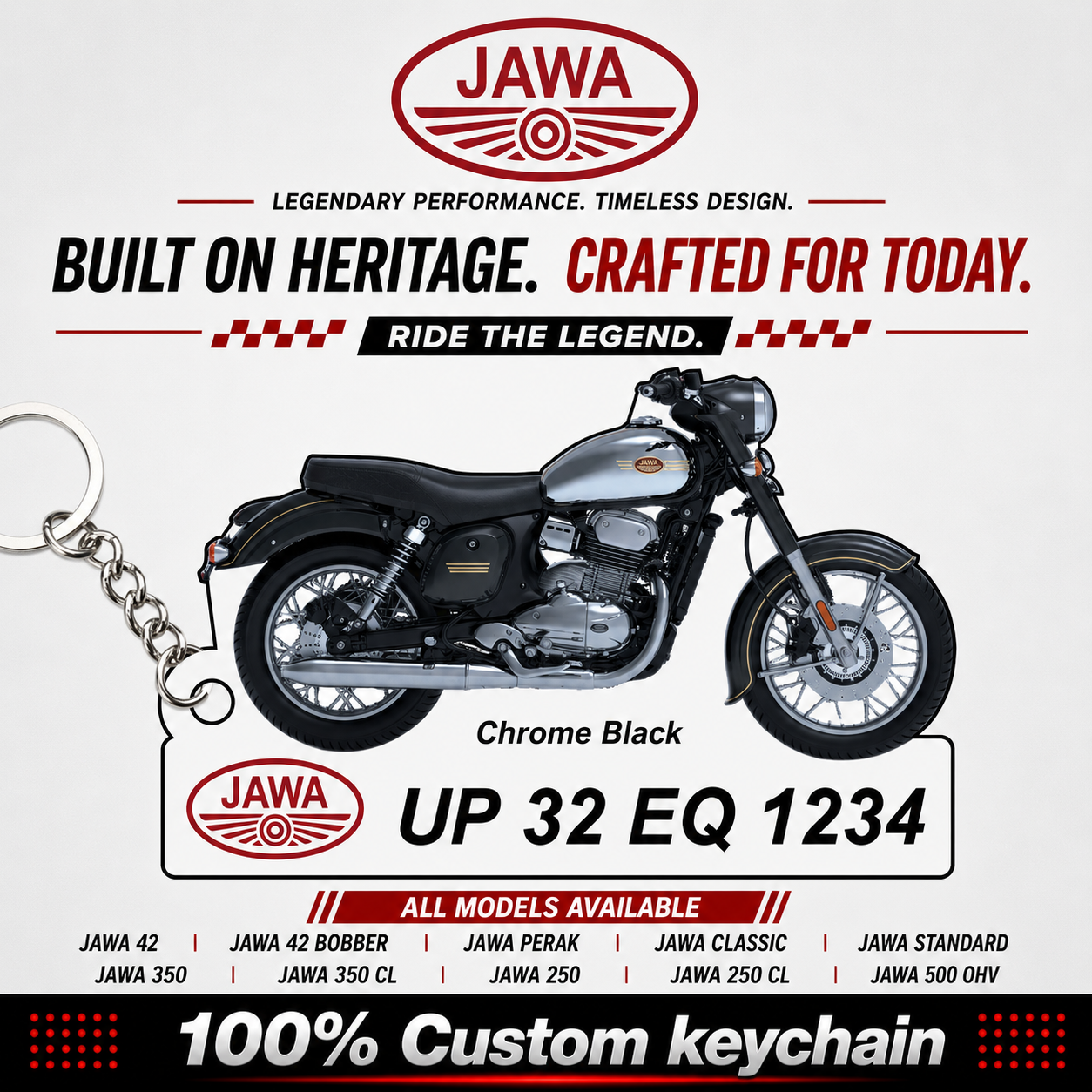 Jawa Bikes - All Models - Personalized Jawa Printed Keychain