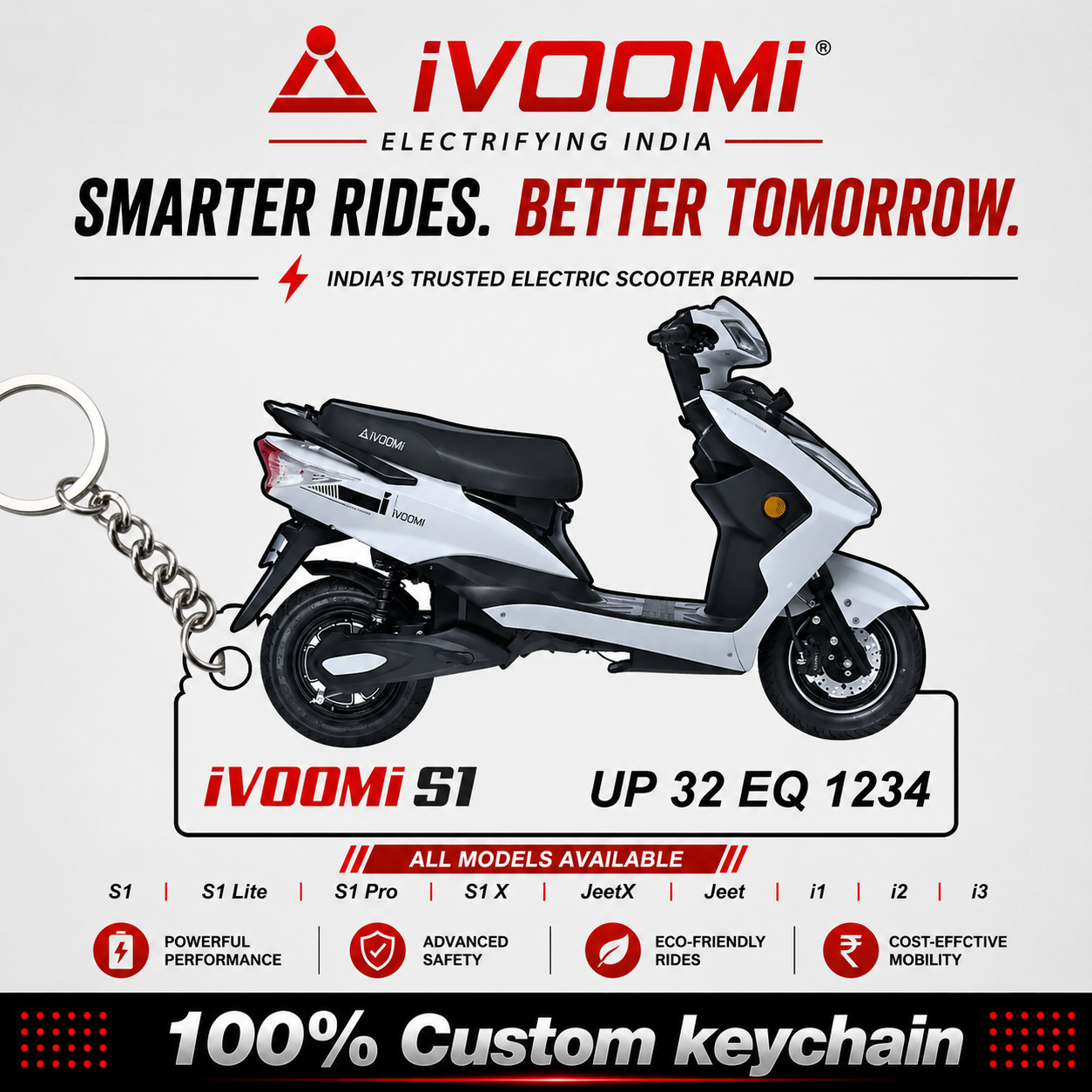 iVOOMi Scooters - All Models - Personalized iVOOMi Printed Keychain