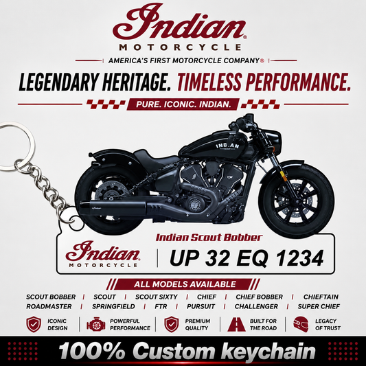 Indian Bikes - All Models - Personalized Indian Printed Keychain