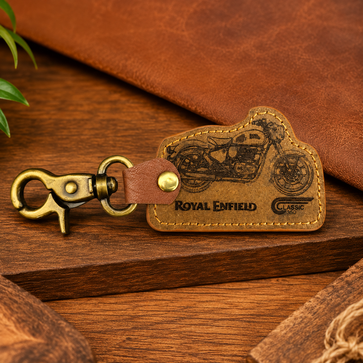 Custom Vegan Leather Keychain with Laser Engraving