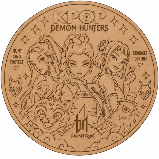 K-Pop Demon Hunters Huntrix Edition Pre-Marked Round MDF Board - DIY - Pre-Marked MDF