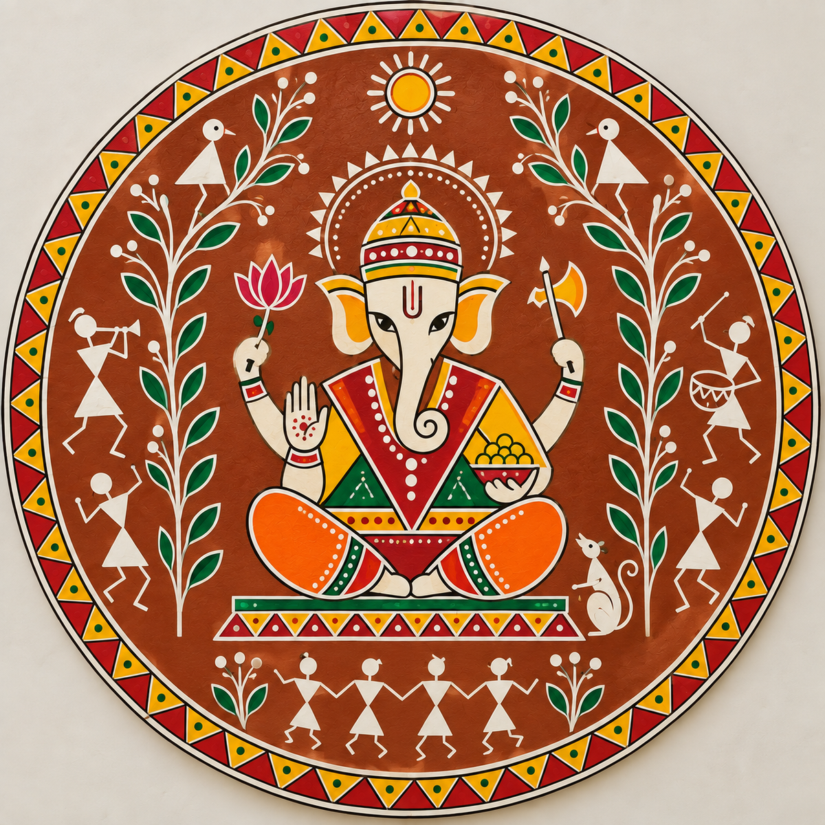 Warli Ganesha Engraved MDF Wall Art - DIY - Pre-Marked MDF