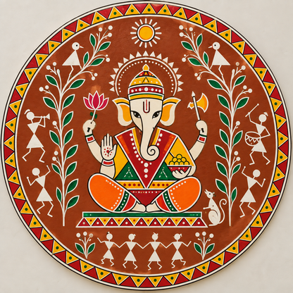 Warli Ganesha Engraved MDF Wall Art - DIY - Pre-Marked MDF