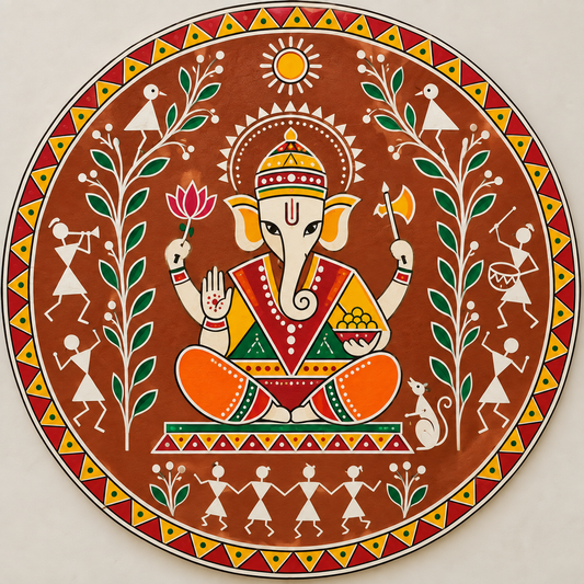 Warli Ganesha Engraved MDF Wall Art - DIY - Pre-Marked MDF