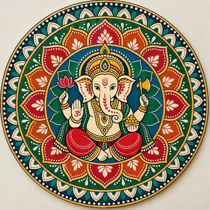 Ganesha Mandala Engraved MDF Wall Art - DIY - Pre-Marked MDF