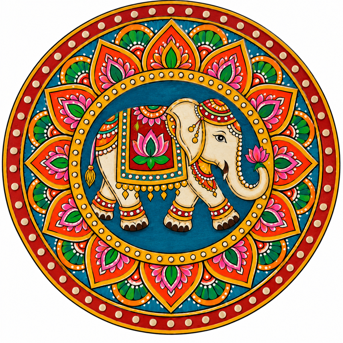 Royal Elephant Mandala Engraved MDF Wall Art - DIY - Pre-Marked MDF