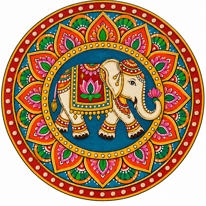 Royal Elephant Mandala Engraved MDF Wall Art - DIY - Pre-Marked MDF