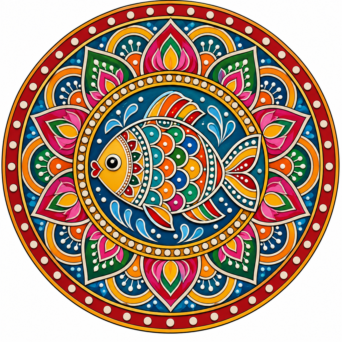 Fish Mandala Engraved MDF Wall Art - DIY - Pre-Marked MDF