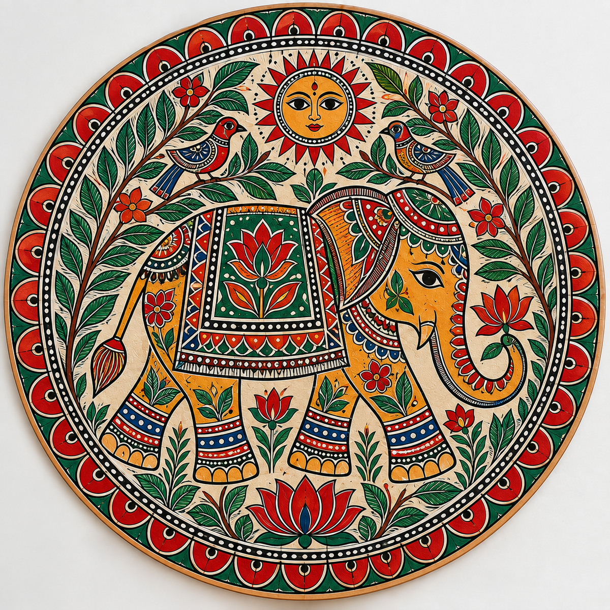Pattachitra Elephant Engraved MDF Wall Art - DIY - Pre-Marked MDF