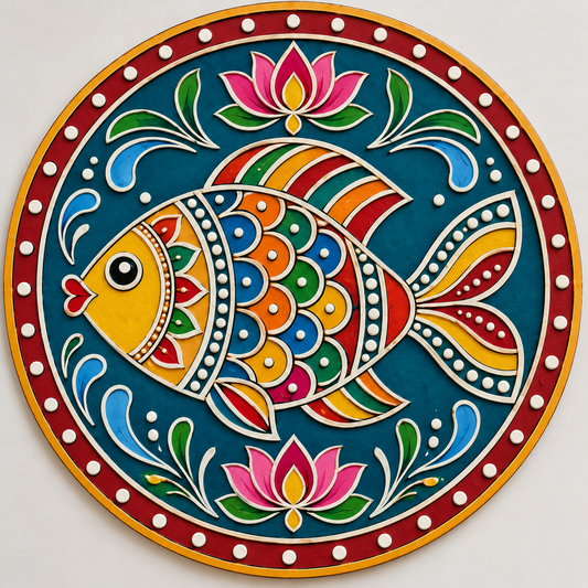Matsya Fish Engraved MDF Wall Art - DIY - Pre-Marked MDF