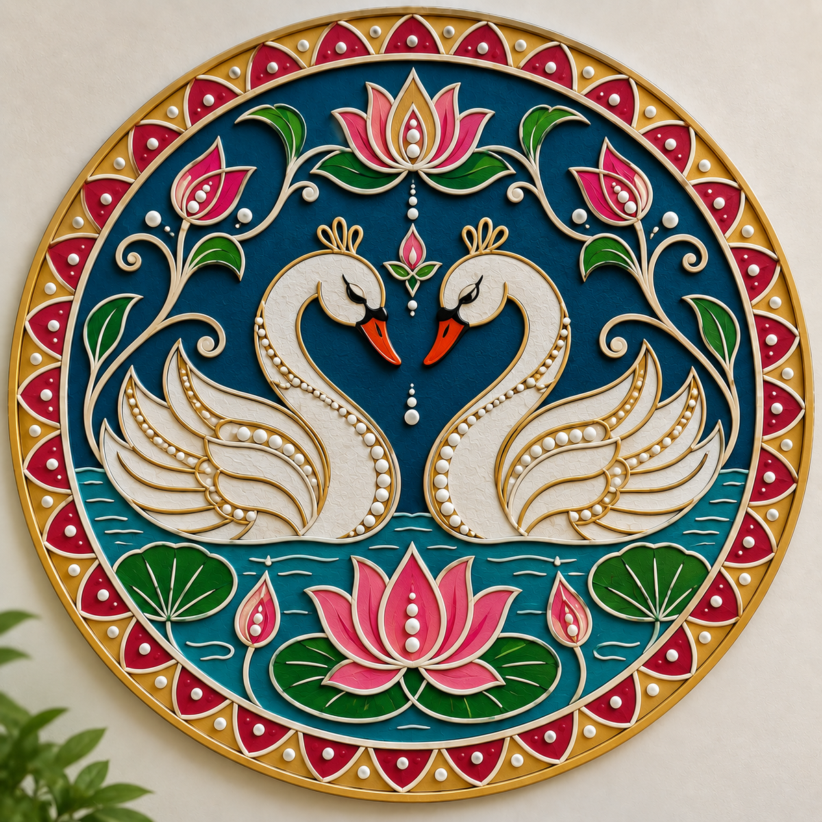 Twin Hamsa Swan Engraved MDF Wall Art - DIY - Pre-Marked MDF