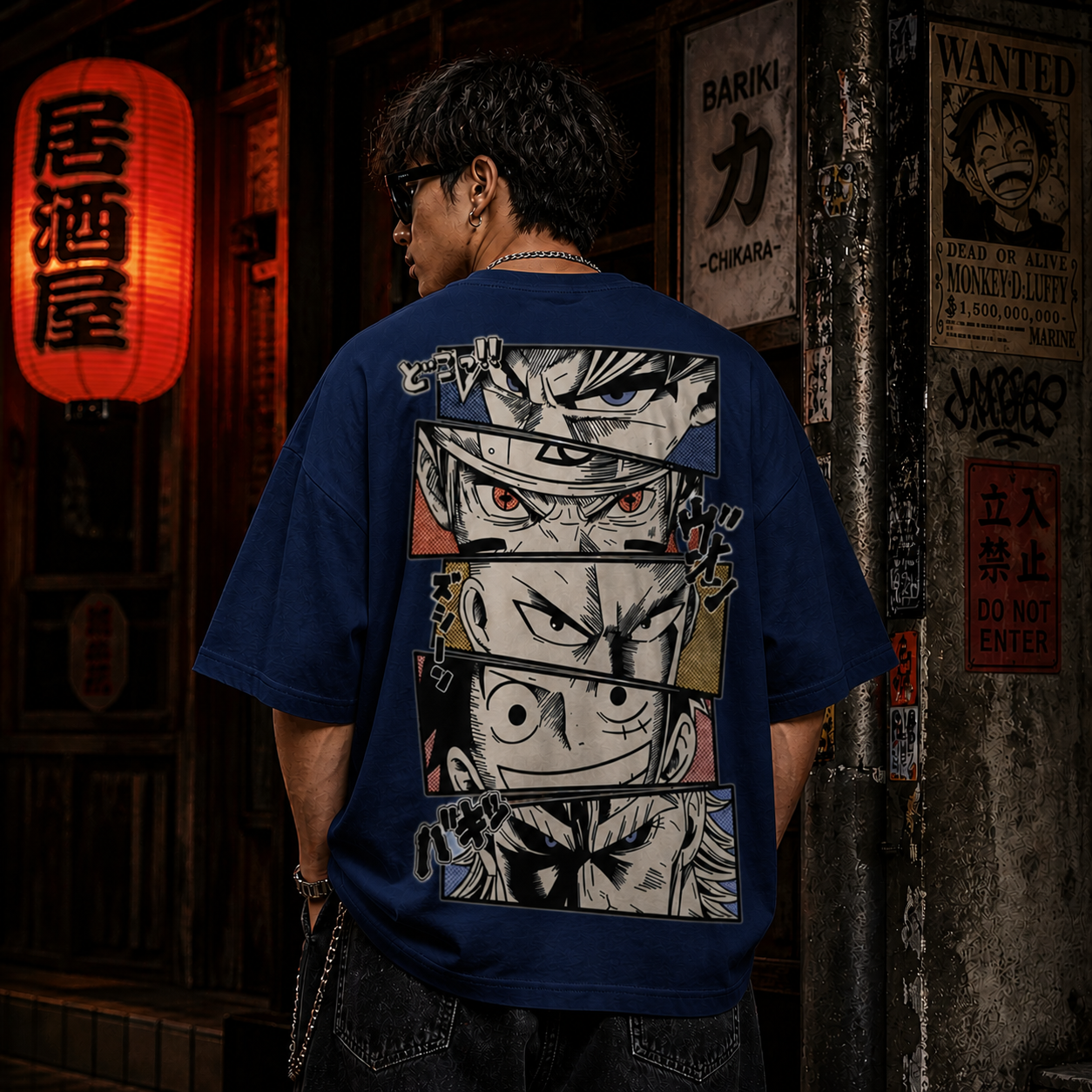 Manga Panel Oversized T-Shirt | Cotton Bio Wash - Graphic Printed T-shirt