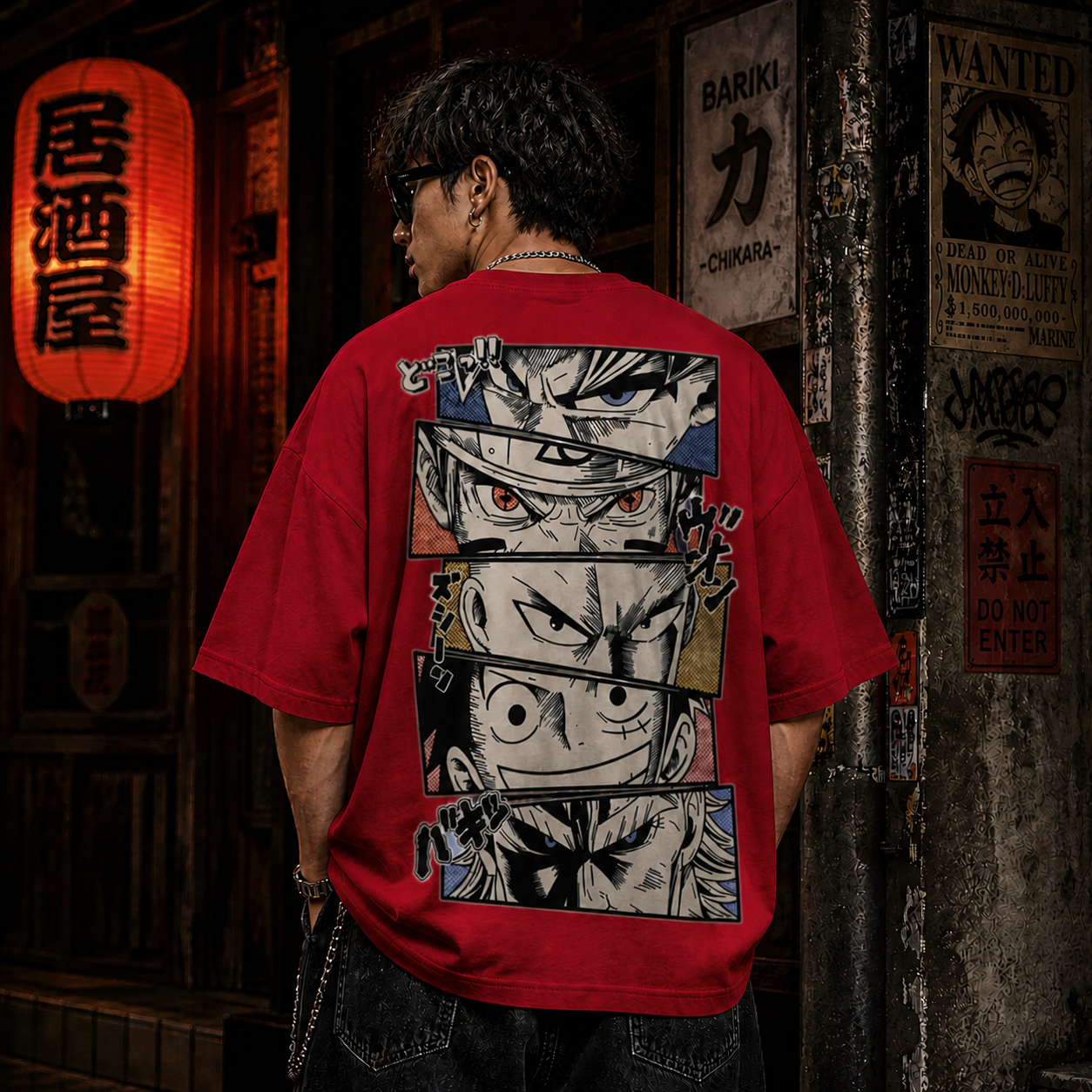 Manga Panel Oversized T-Shirt | Cotton Bio Wash - Graphic Printed T-shirt