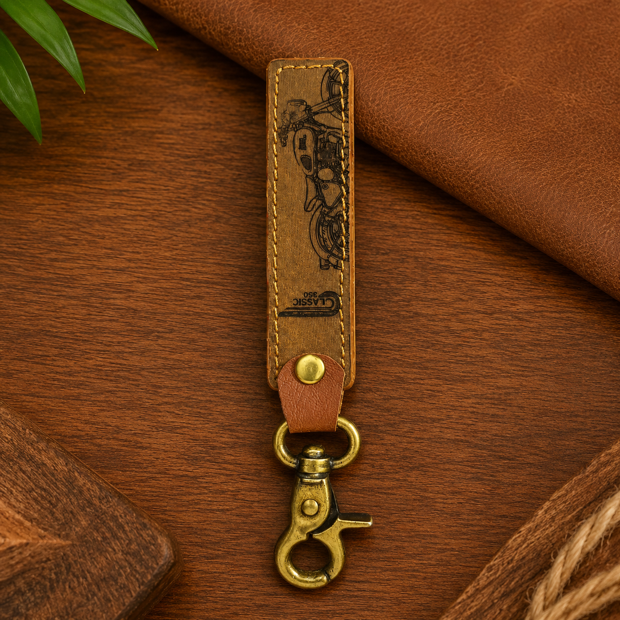 Custom Vegan Leather Keychain with Laser Engraving