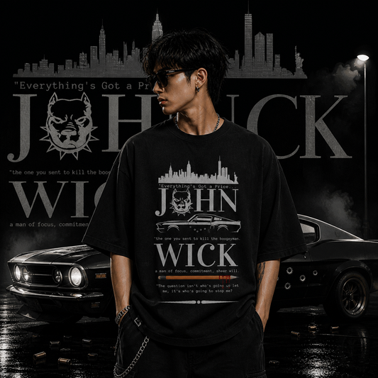 BOOGEYMAN LEGEND - John Wick  | Oversized  | Cotton Bio Wash - Graphic Printed T-shirt