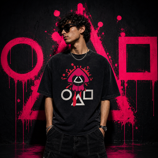 Squid Game  | Cotton Bio Wash - Graphic Printed T-shirt
