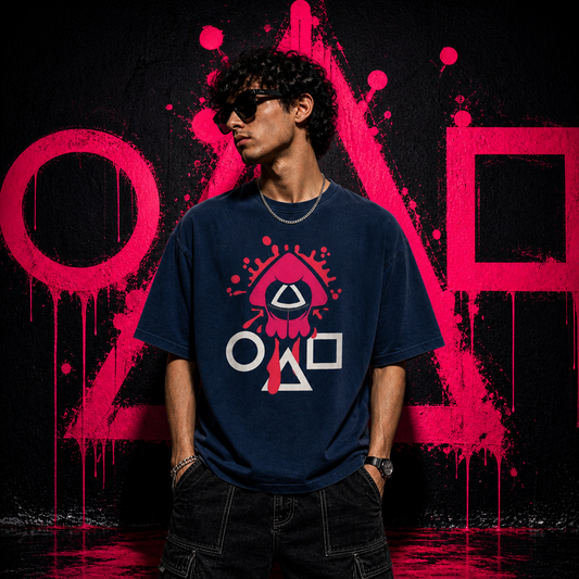 Squid Game  | Cotton Bio Wash - Graphic Printed T-shirt