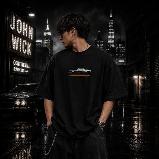 BOOGEYMAN LEGEND - John Wick  | Front & Back | Oversized  | Cotton Bio Wash - Graphic Printed T-shirt