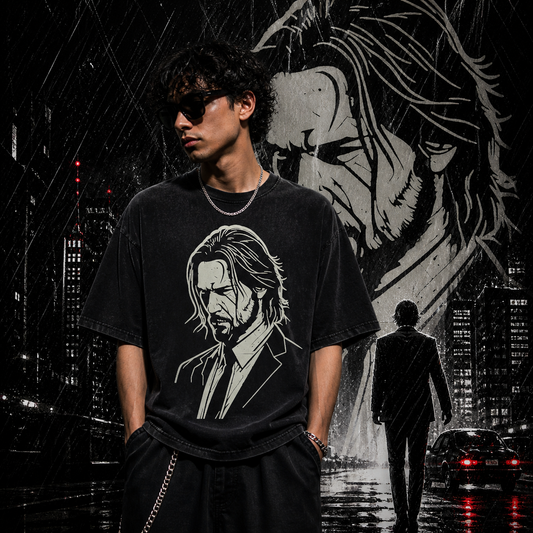 John Wick  | Cotton Bio Wash - Graphic Printed T-shirt