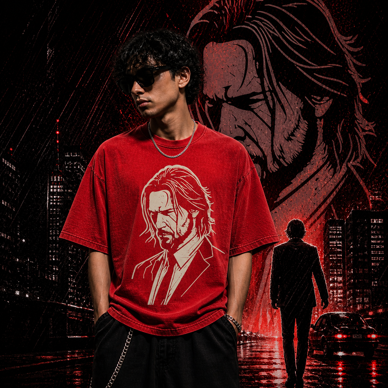 John Wick  | Cotton Bio Wash - Graphic Printed T-shirt