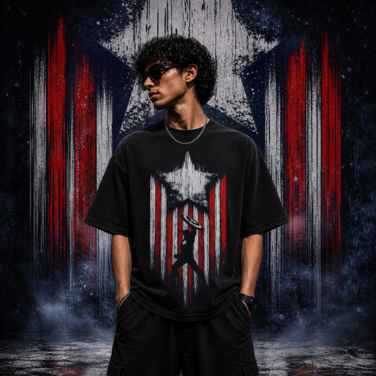 Captain America  | Cotton Bio Wash - Graphic Printed T-shirt