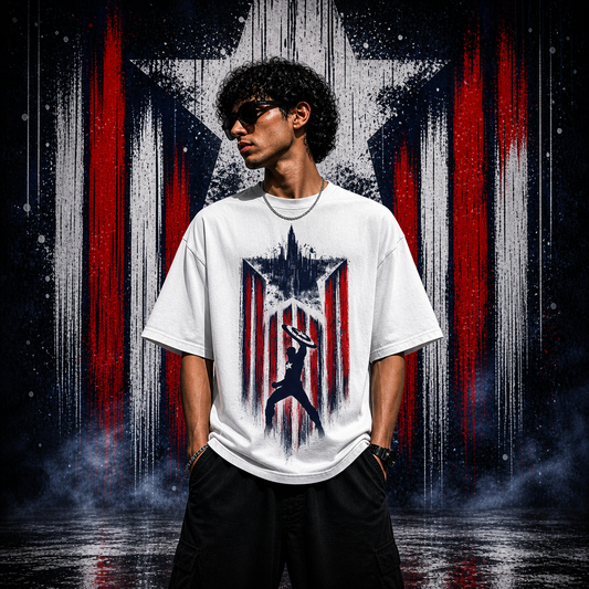 Captain America  | Cotton Bio Wash - Graphic Printed T-shirt