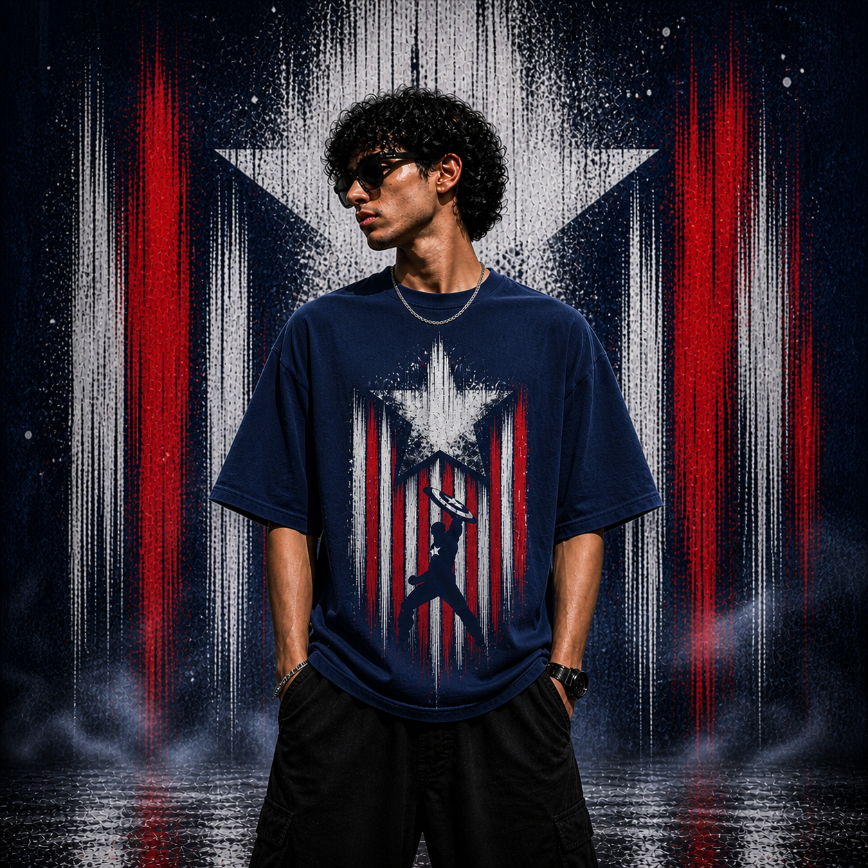 Captain America  | Cotton Bio Wash - Graphic Printed T-shirt