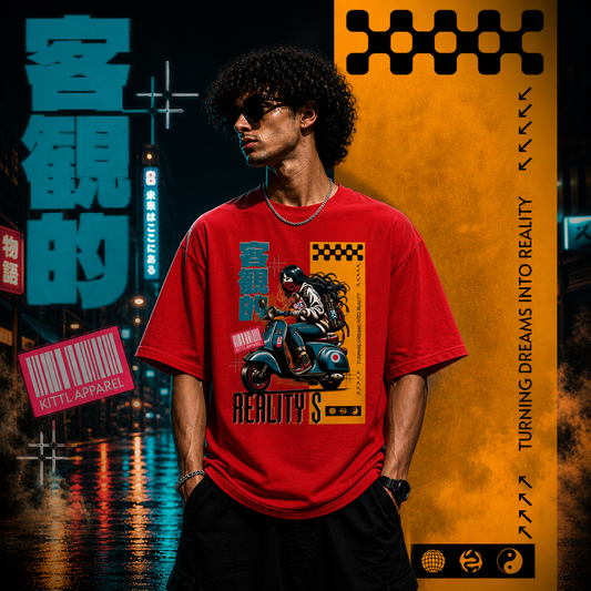 Motorcycle Woman Vectors  | Cotton Bio Wash - Graphic Printed T-shirt