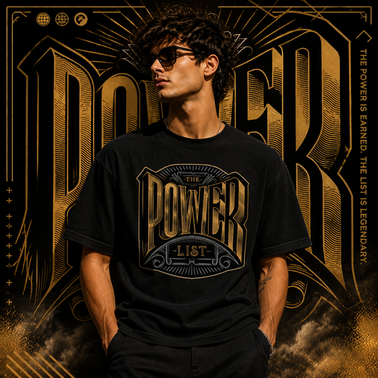 The Power List - Striking Typography  | Cotton Bio Wash - Graphic Printed T-shirt